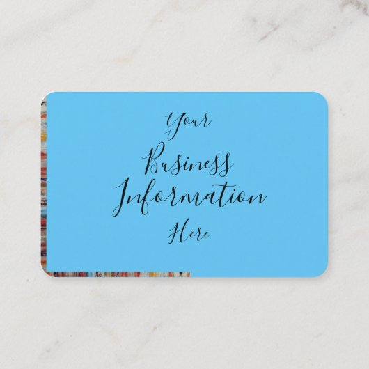 水彩の馬のイメージオンアクアブルー 名刺 (裏面)