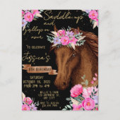 水彩の馬の誕生日パーティー ポストカード (正面)