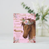 水彩の馬の誕生日パーティー ポストカード (スタンド正面)