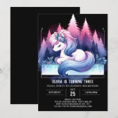 水彩の馬の誕生日 招待状 (正面/裏面)