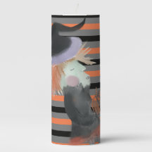 水彩の魔女かぼちゃハロウィンオレンジグレー