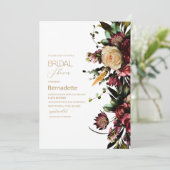 水彩の鮮やかなタペストリーの花　ゴールドの招待状 招待状 (スタンド正面)