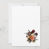 水彩の鮮やかなタペストリーの花　ゴールドの招待状 招待状 (裏面)