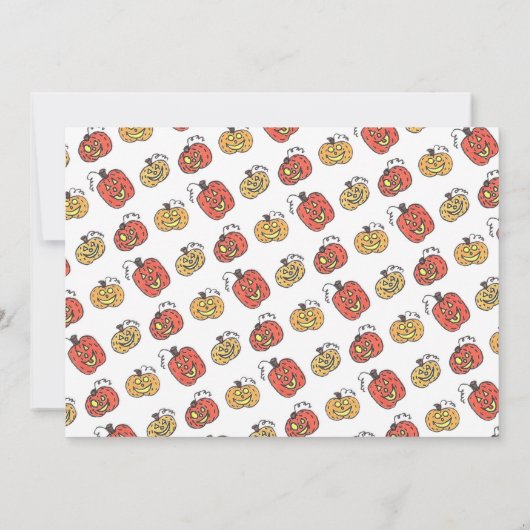 水彩の鳥とカボチャの木のパーティーハロウィーン 招待状 (裏面)