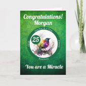 水彩の鳥の回復マイルストーンカード カード (正面)