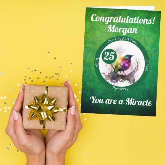 水彩の鳥の回復マイルストーンカード カード