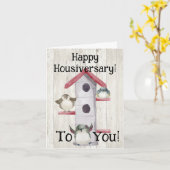 水彩の鳥小屋 ハッピー ハウス アニバーサリー カード (黄色い花)