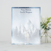 水彩の鹿と雪のクリスマス (スタンド正面)