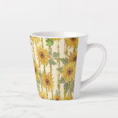 水彩の黄色いヒマワリ カフェラテマグ (右)