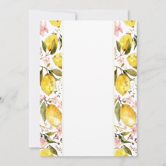 水彩の黄色のレモンが咲き誇る誕生日 招待状 (裏面)