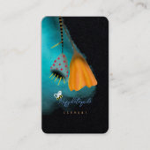 水彩の黒と青の水彩グラデーション 名刺 (正面)