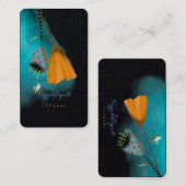 水彩の黒と青の水彩グラデーション 名刺 (正面/裏面)