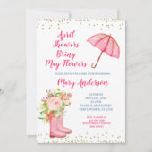 水彩の4月のシャワーがメイの花をもたらす 招待状 (正面)