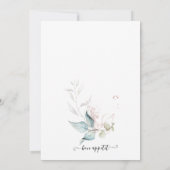 水彩の sage green のユーカリとローズ 招待状 (裏面)