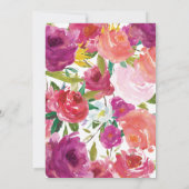 水彩はっきりしたフローラブライダルシャワー招待 招待状 (裏面)