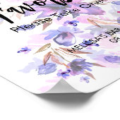 水彩はっきりした紫ティール（緑がかった色）青花御花御印 ポスター (角)