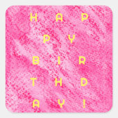 水彩はっきりした誕生日 スクエアシール (正面)