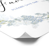 水彩はデルフィニウムブルーの花ベビー翔 ポスター (角)