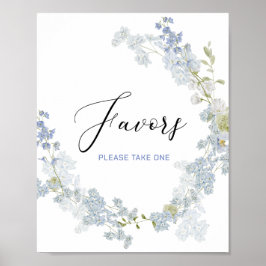 水彩はデルフィニウムブルーの花ベビー翔 ポスター