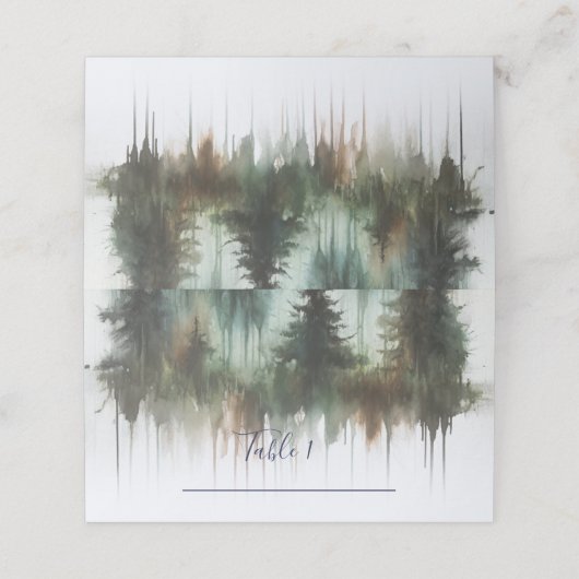 水彩は荒野素朴の結婚座席 プレイスカード (外部開封)