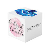 水彩は親切で謙虚な引用文 フォトキューブ (正面アングル)