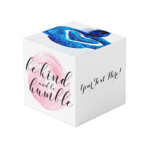 水彩は親切で謙虚な引用文 フォトキューブ