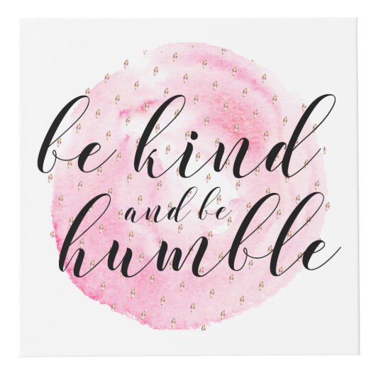 水彩は親切で謙虚な引用文 フォトキューブ (正面)