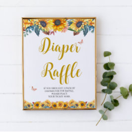 水彩ひまわりおむつくじ看板 ポスター