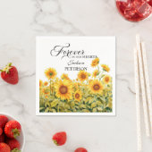 水彩ひまわりお祝いの葬式 スタンダードカクテルナプキン (インサイチュ)