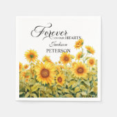 水彩ひまわりお祝いの葬式 スタンダードカクテルナプキン (正面)