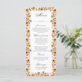 水彩ひまわりとカボチャの秋のメニューカード メニュー (スタンド正面)