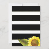 水彩ひまわりとストライプの結婚前お披露目 招待状 (裏面)