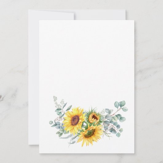 水彩ひまわりとユーカリのエンゲージメントパーティー 招待状 (裏面)