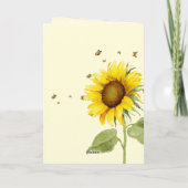 水彩ひまわりと蝶のベビーシャワー サンキューカード (裏面)