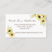 水彩ひまわりのウェ結婚ブサイト挿入カード プレイスカード (正面)