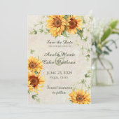 水彩ひまわりの花とつる植物 セーブザデート (スタンド正面)