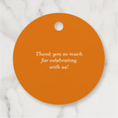 水彩ひまわりの花とカボチャの秋結婚の季節 フェイバータグ (裏面)