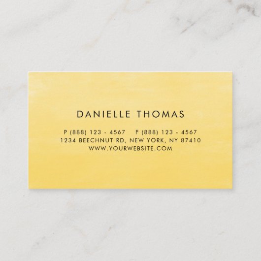 水彩ひまわりの花とユーカリ葉の花 名刺 (裏面)