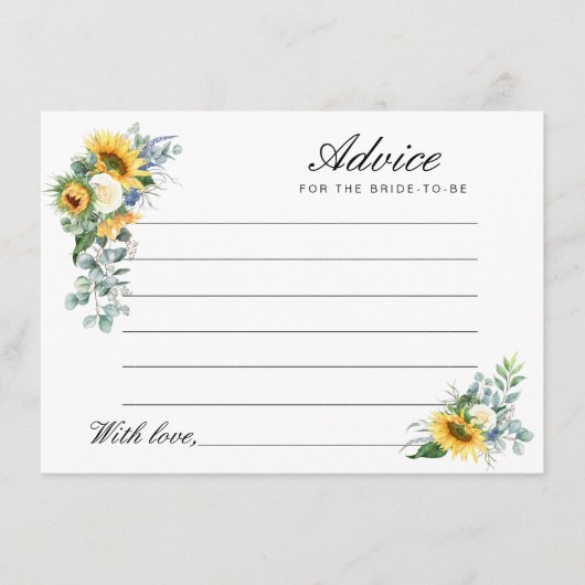水彩ひまわりアドバイス アドバイスカード (正面)