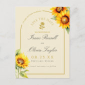 水彩ひまわりアーチ写真保存日 ポストカード (正面)