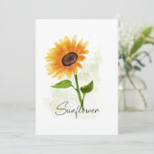 水彩ひまわりイラストレーション – 明るく&応援 招待状 (スタンド正面)
