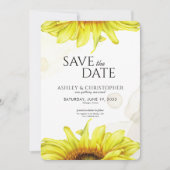 水彩ひまわりウェディングシャワー セーブザデート (正面)