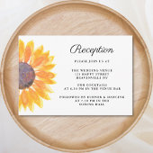 水彩ひまわりウェディングレセプション エンクロージャーカード