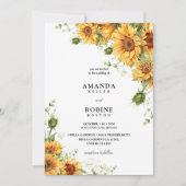 水彩ひまわりウェディング招待状 招待状 (正面)