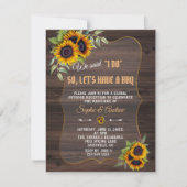 水彩ひまわりウッドブルゴーニュI DO BBQ 招待状 (正面)