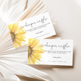 水彩ひまわりオムツラッフルチケット エンクロージャーカード