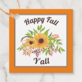 水彩ひまわりオレンジ秋Y'all フェイバータグ (正面)