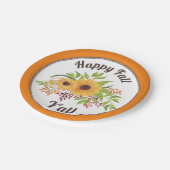 水彩ひまわりオレンジ秋Y'all ペーパープレート (アングル)