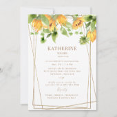 水彩ひまわりカスケードブライダルシャワー 招待状 (正面)