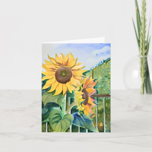 水彩ひまわりカスタマイズ可能 カード (正面)